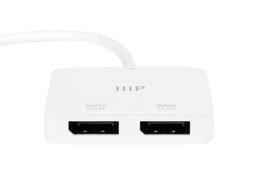 Monoprice USB-C to Dual 4K DisplayPort Adapter (Dual 4K@60Hz) Compatible with Thunderbolt 3 Devices with Windows and MacOS