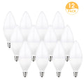 E12 Candelabra LED Light Bulbs, 60W Equivalent(6 Watts), 550LM, Daylight White 5000K, Dimmable, for Chandelier, Ceiling Fan, Dimmable, 12 Pack