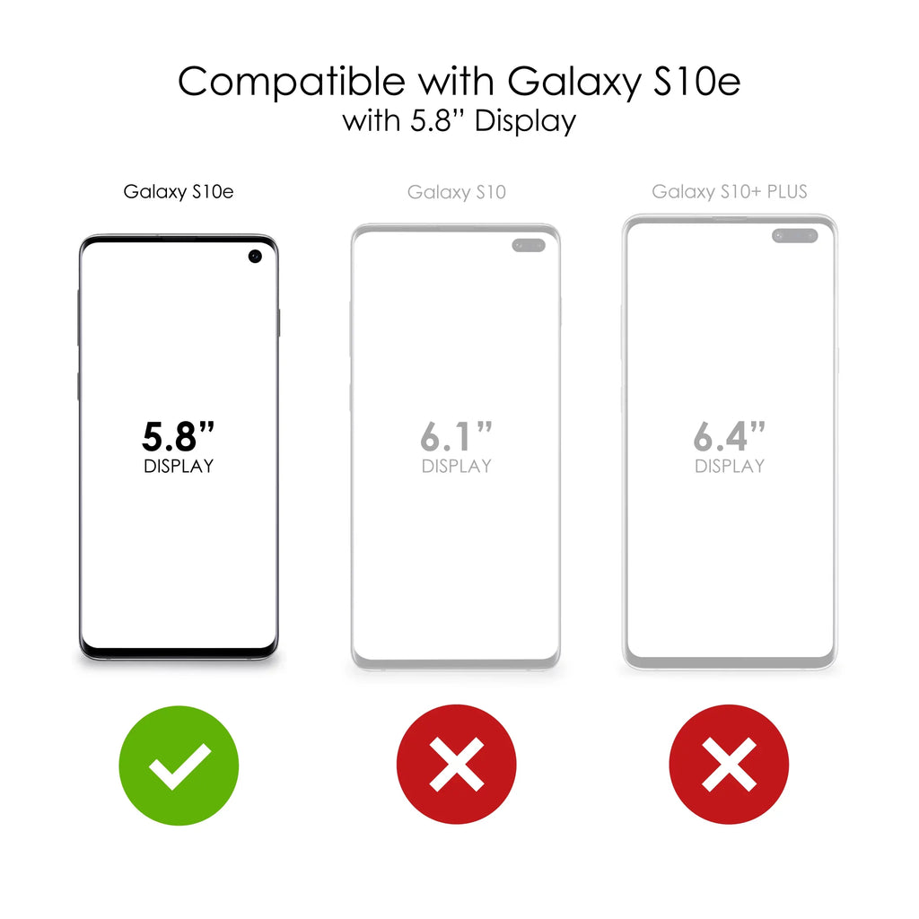 DistinctInk Clear Shockproof Hybrid Case for Galaxy S10e (5.8" Display - TPU Bumper, Acrylic Back, Tempered Glass Display Protector - Matthew 9:29 - Because of Your Faith, It Will Happen