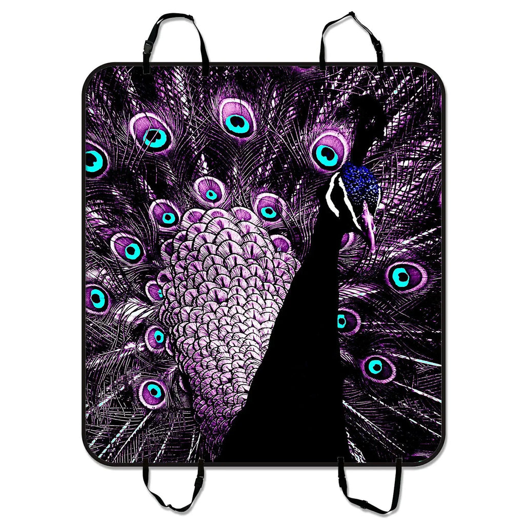 GCKG Purple Peacock Feature Pet Car Seat Cover Dog Car Seat Mat Hammock Cargo Mat Trunk Mat For Cars Trucks and SUV 54x60 inches
