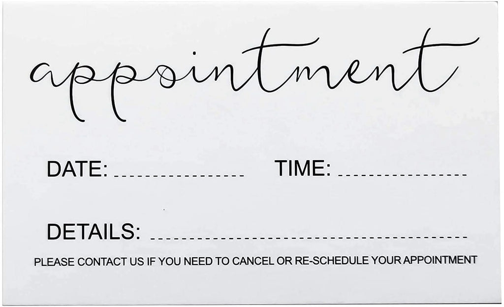 RXBC2011 Appointment Reminder Cards (Pack of 100) for Beauty Makeup Hair Nail Salon Barber Shop Restaurants Therapist Pack of 100