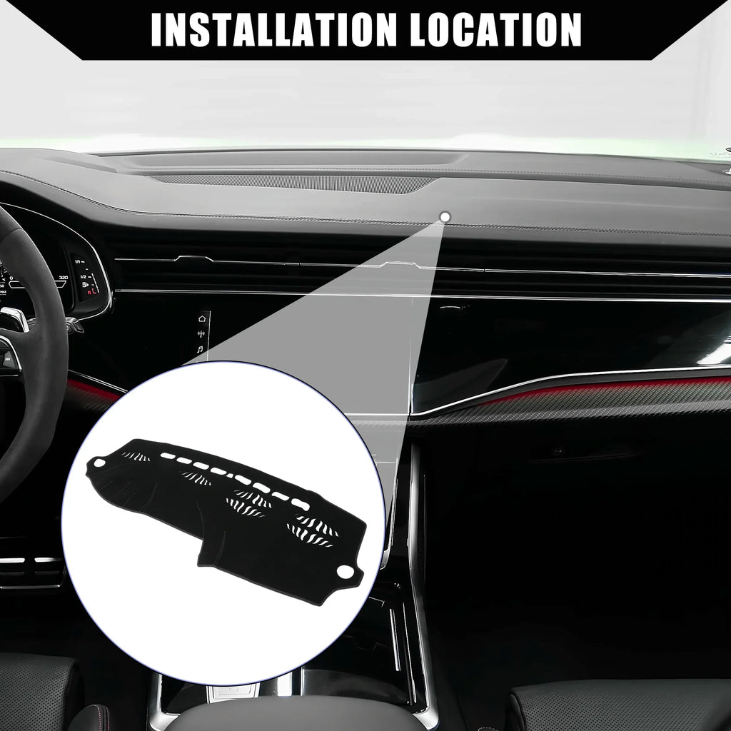 Unique Bargains Dash Cover for Audi Q7 2007-2015 Center Console Dashboard Cover Non-Slip Polyester Black 1 Pcs