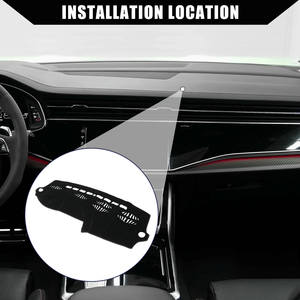 Unique Bargains Dash Cover for Audi Q7 2007-2015 Center Console Dashboard Cover Non-Slip Polyester Black 1 Pcs