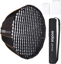 GODOX QR-P120 47.1 cm/120CM Parabolic Softbox Bowens Mount; Quick Release Parabolic Softbox; with Front & Inner Diffuser SL-60W AD600BM VL150 UL150 SL150II Amaran 100X 200D 200X w/Grid