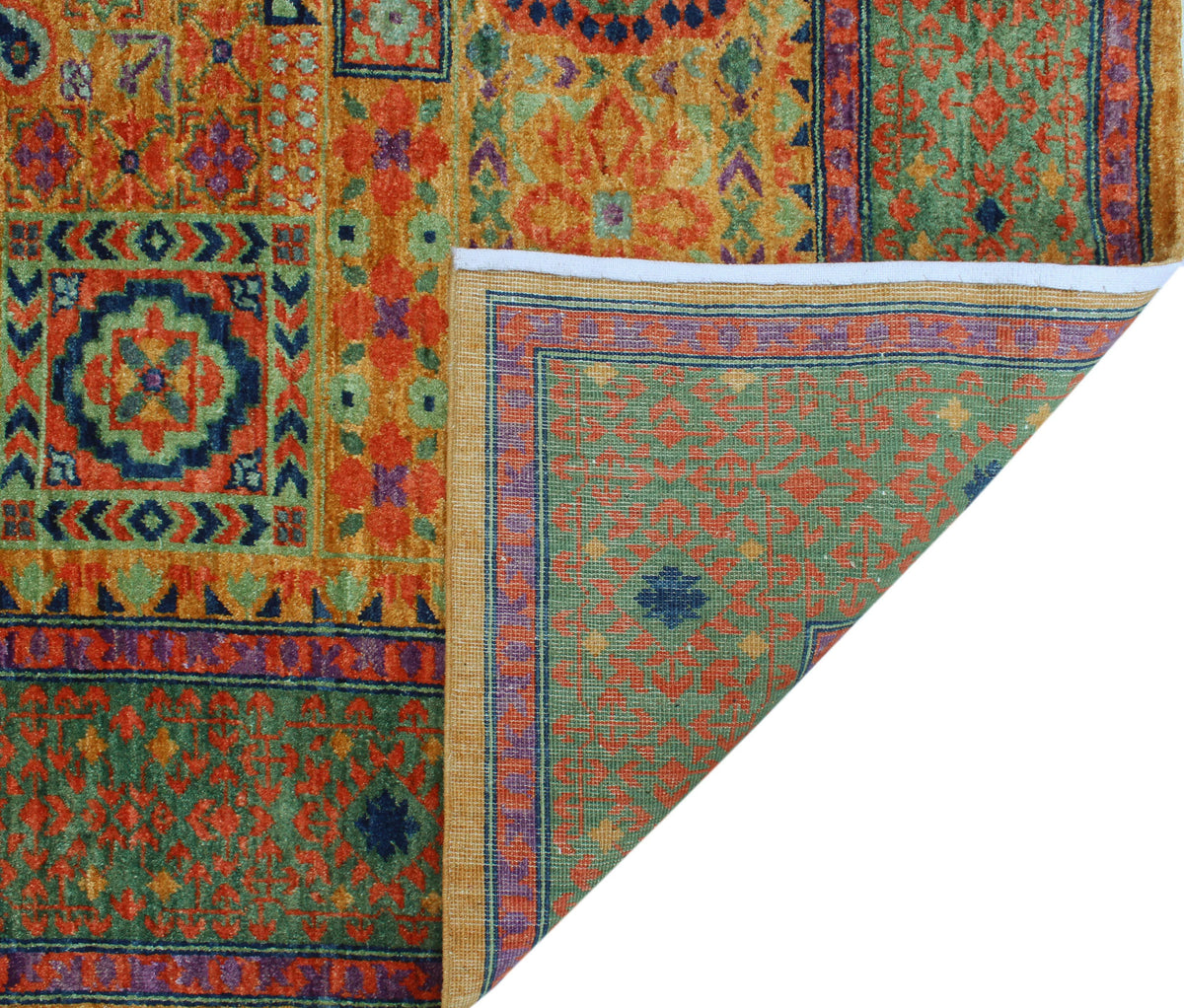 Aria Lemuel Gold/Green Rug; 5'7" x 7'8"