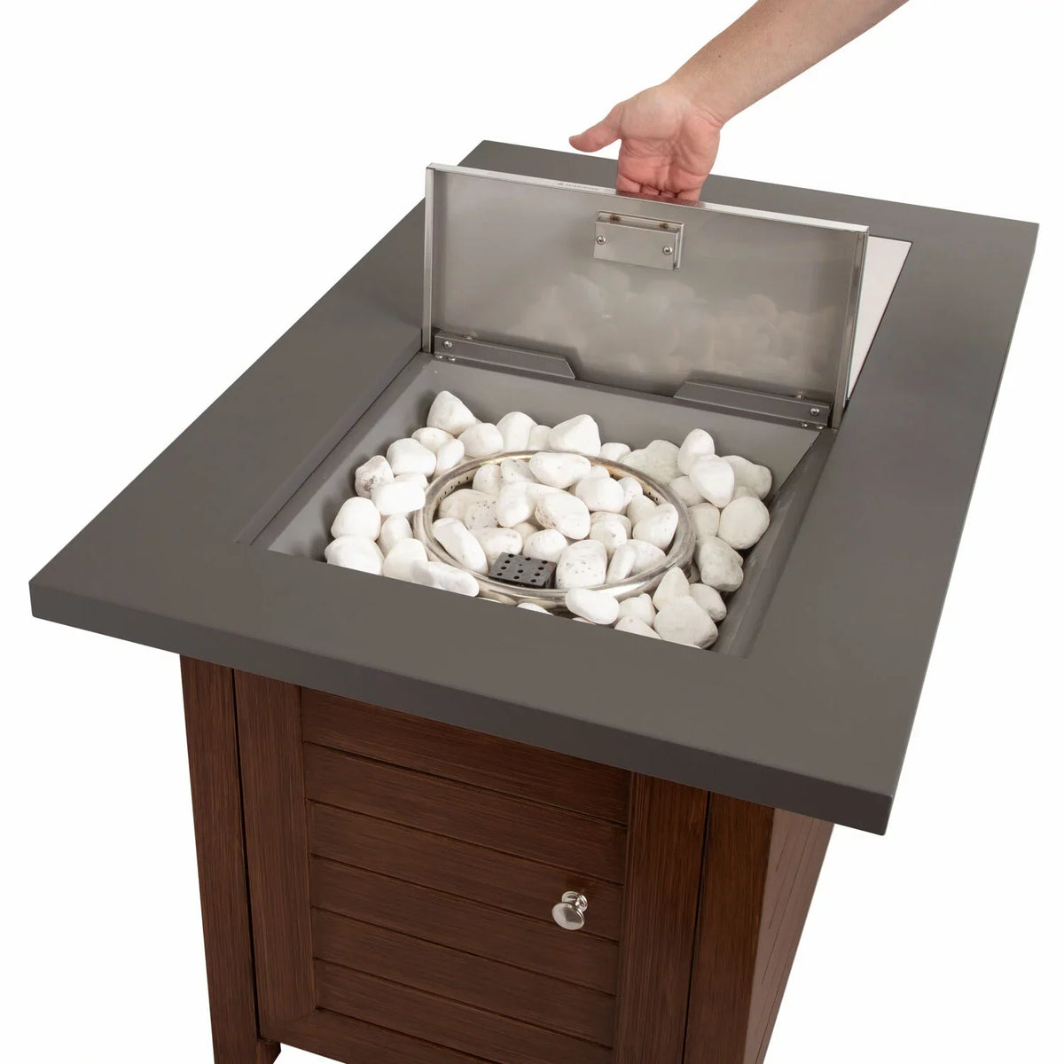 Cuisinart Outdoor Patio Fire Pit Table with Push to Start Ignition, 2-in-1 Design - Fire Pit to Coffee Table