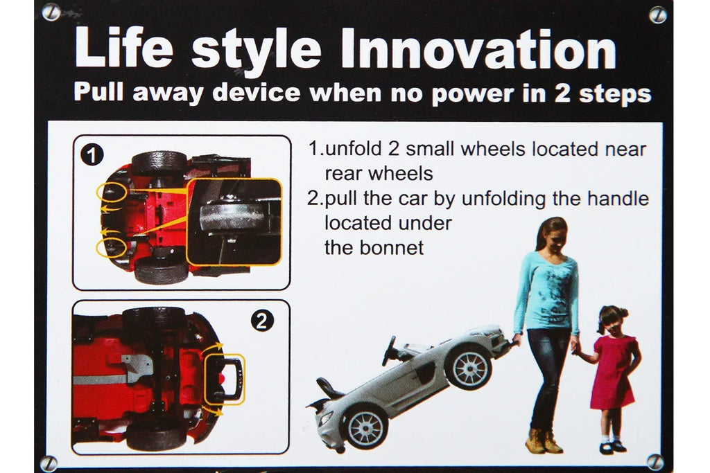 Kiddie Roadster 12V Kids Voltage-driven Ride-On Car with R/C Parental Remote | Black Metallic