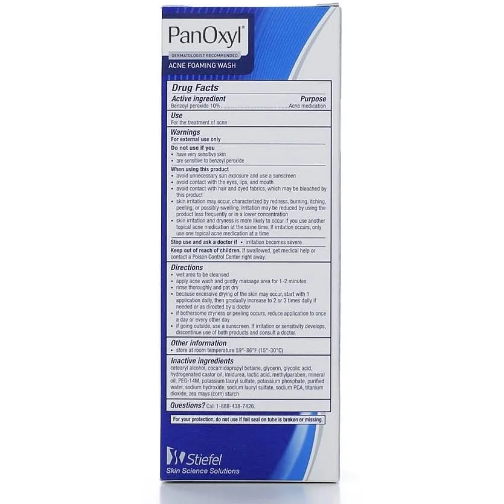 PanOxyl 10% Acne Foaming Wash 5.5 oz (Pack of 3)
