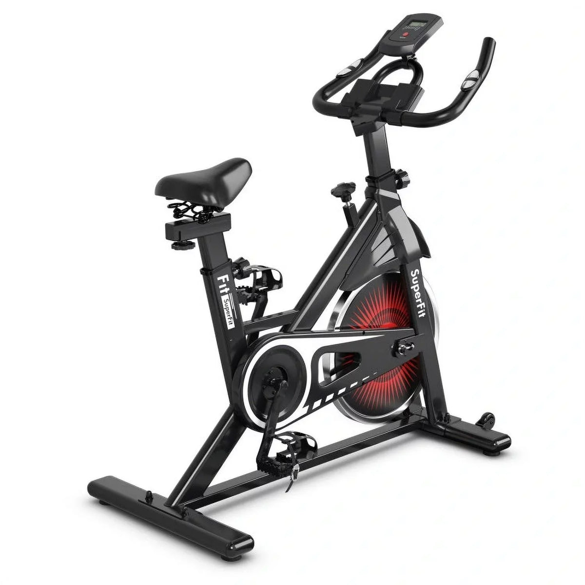 FEIKUQI Exercise Bicycle; Adjustable Resistance Silent Belt Drive; Gym Indoor Stationary Bike; Red