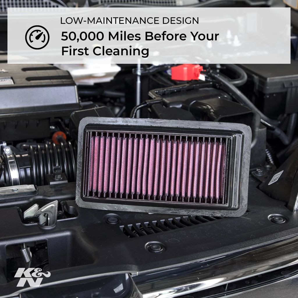 K&N Engine Air Filter: High Efficiency Premium, Washable, Replacement Filter: 2016-2019 Chevy Camaro (SS, ZL1) V8, 33-5047
