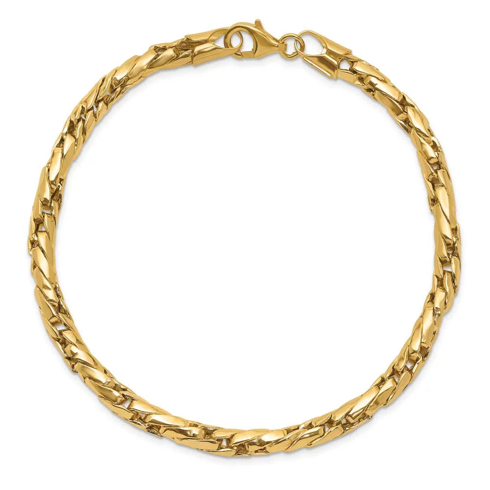 14k Gold Polished Men's Exhaustcy Link Bracelet
