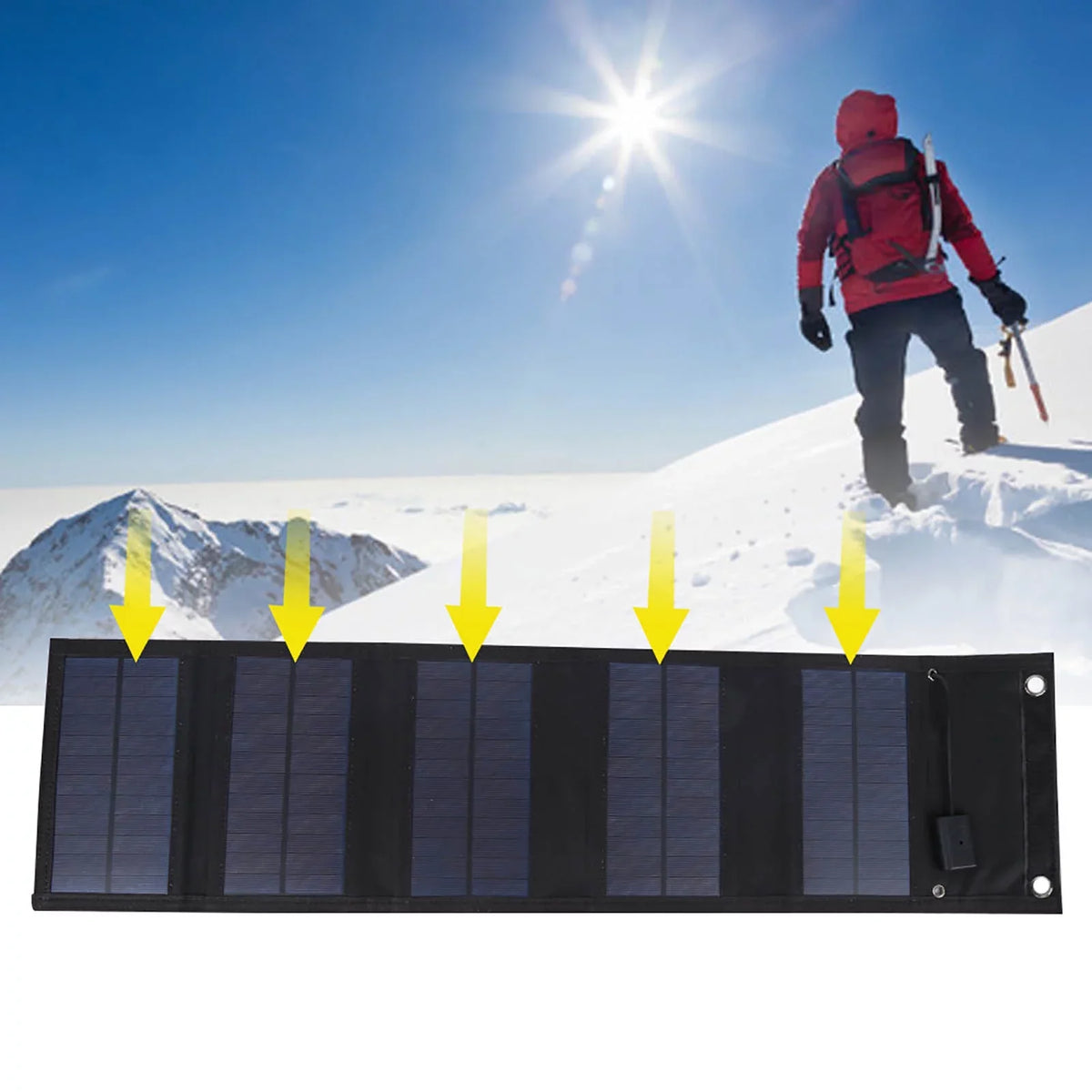 20W Liquid Foldable Solar Panel Solar Power Charger USB Output for Mountaineering