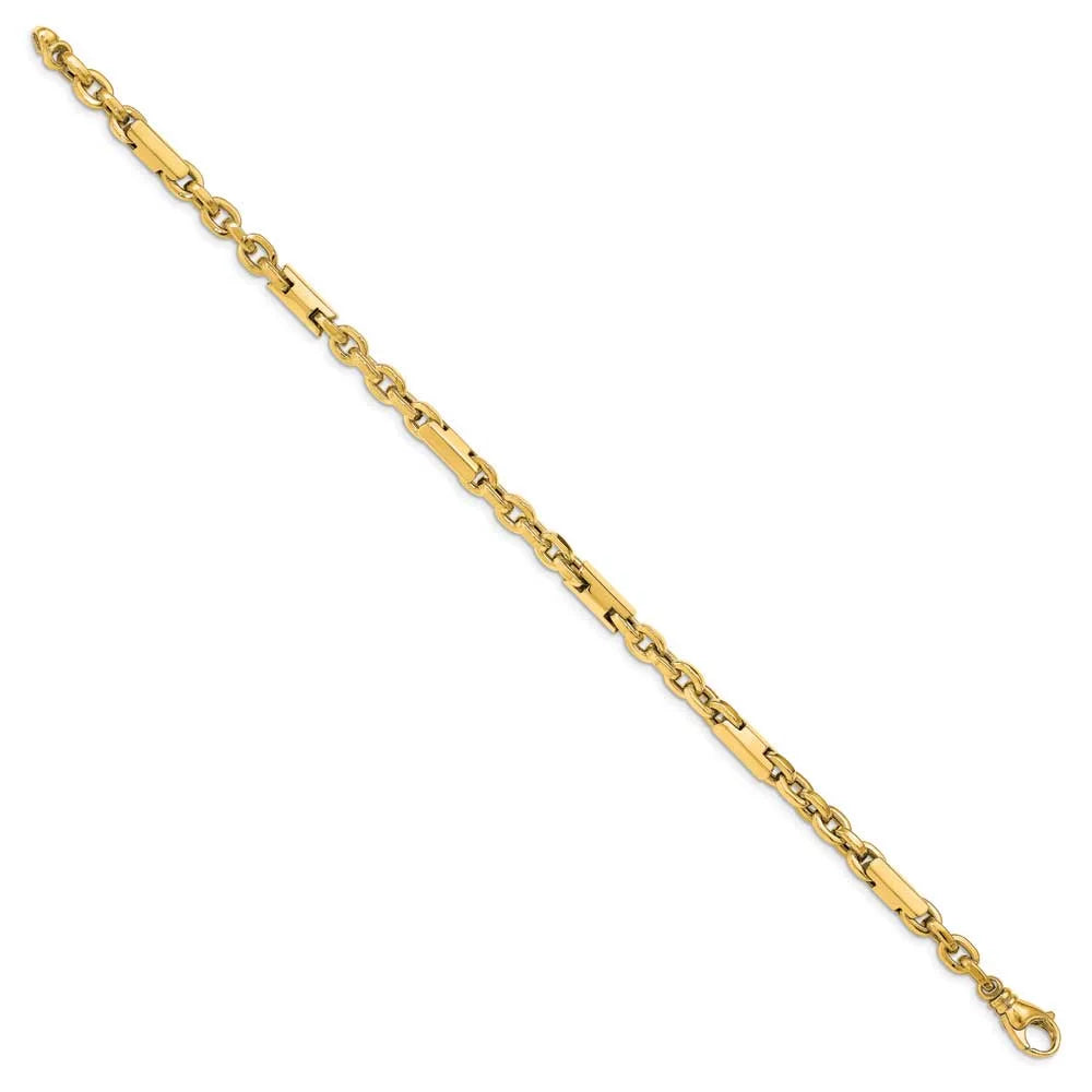 14k Gold Men's Polished Exhaustcy Link Bracelet
