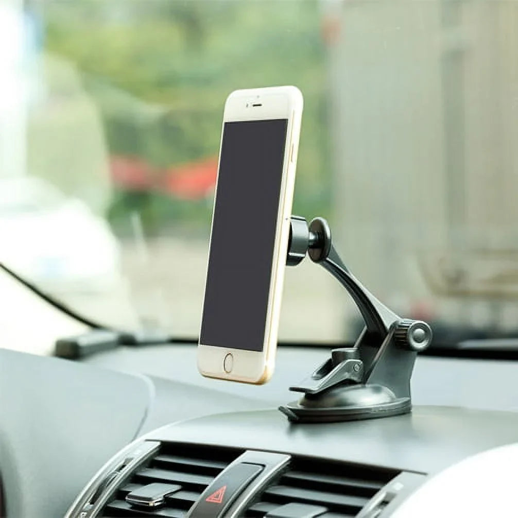 Premium Magnetic Car Mount Dash Windshield Holder Window Rotating Dock Stand Strong Grip Adjustable Suction NYQ for Galaxy J7 Perx V (2017), Mega 2 Note 2 On5 Prevail LTE S4, S5 Active, Mini