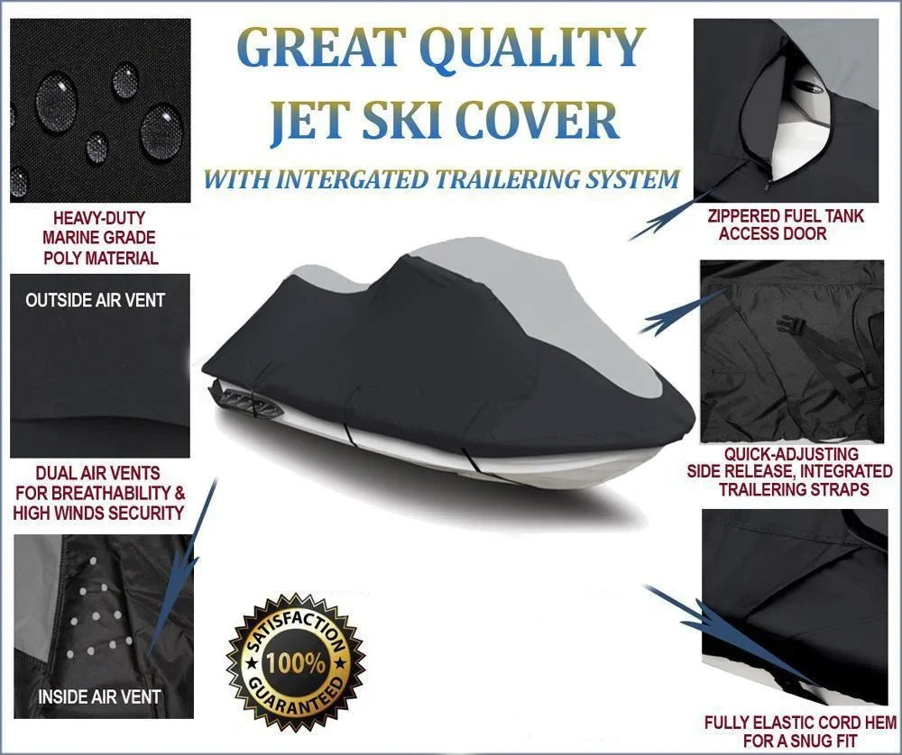 SUPER HEAVY-DUTY TOP OF THE LINE JETSKI Cover Compatible for Yamaha WaveRunner XL 1200 Ltd XL 800 1999-2001 Jet Ski Cover