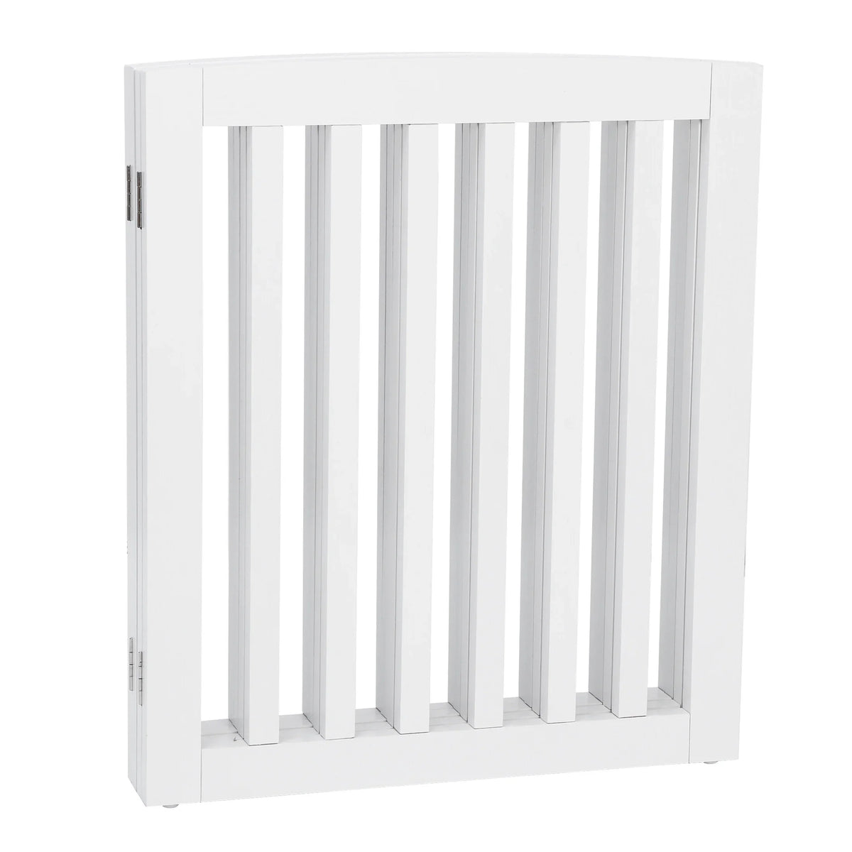 ZENY 4 Panels Foldable Pet Gate Entryway Dog Fence MDF Frame with 8 Protectors, White