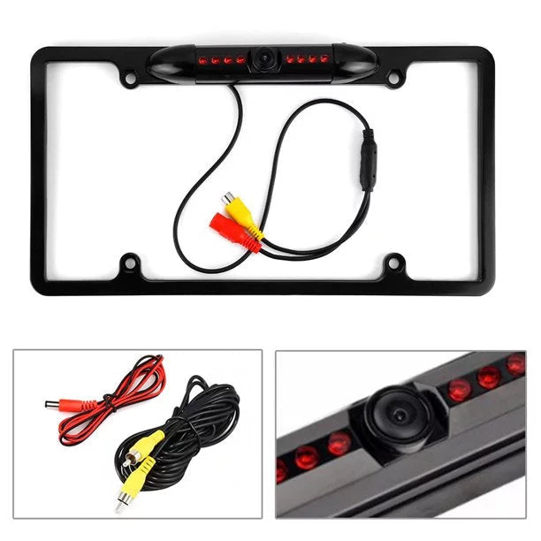 Backup Camera Rearview License Plate Liquid for Kenwood DDX-512 DDX512 Black
