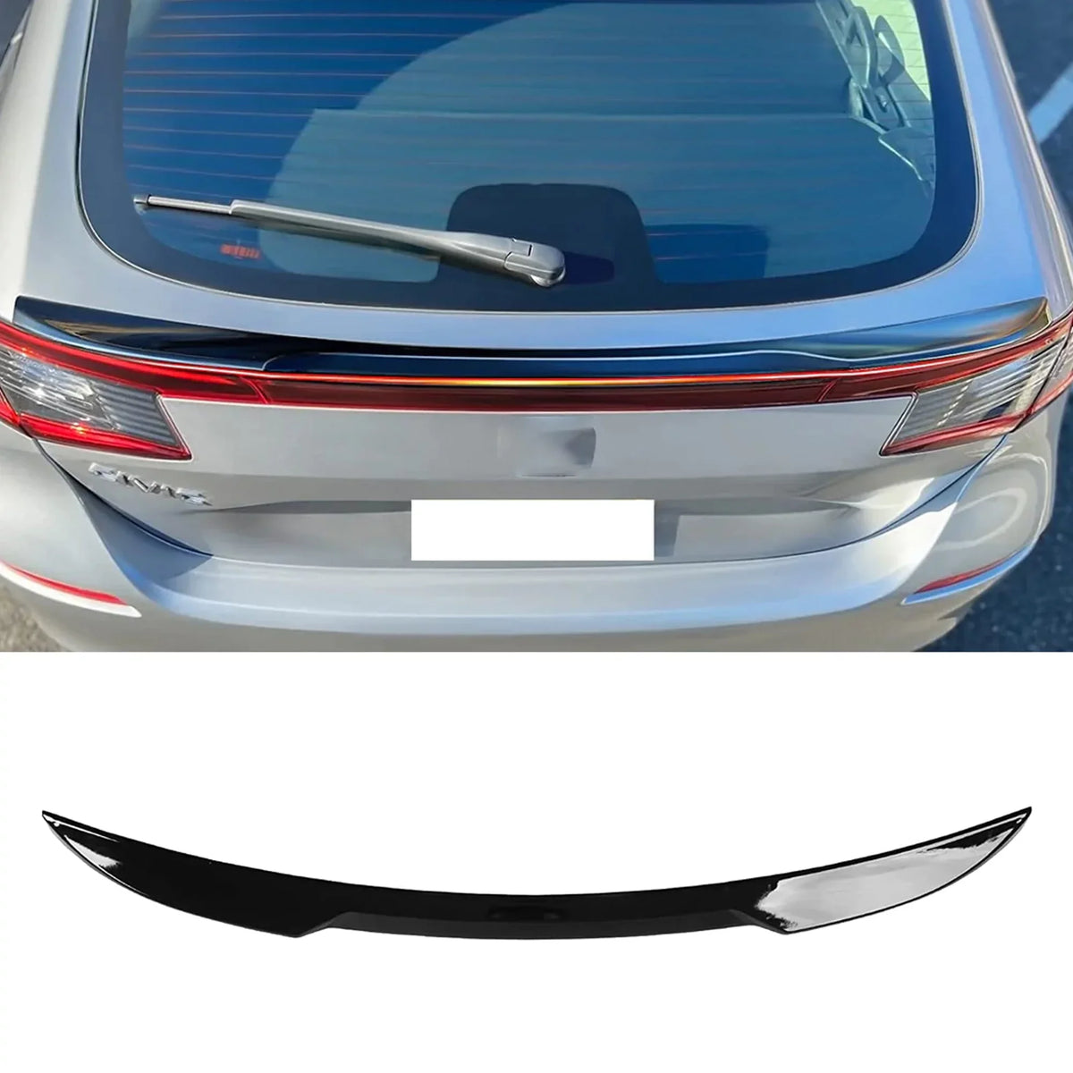 NINTE Rear Spoiler Trunk for 2022-2023 11th Honda Civic Hatchback ABS Tail Wing Gloss Black