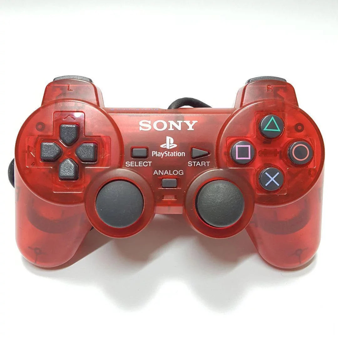 PlayStation 2 Controller Clear Red OEM Refurbished