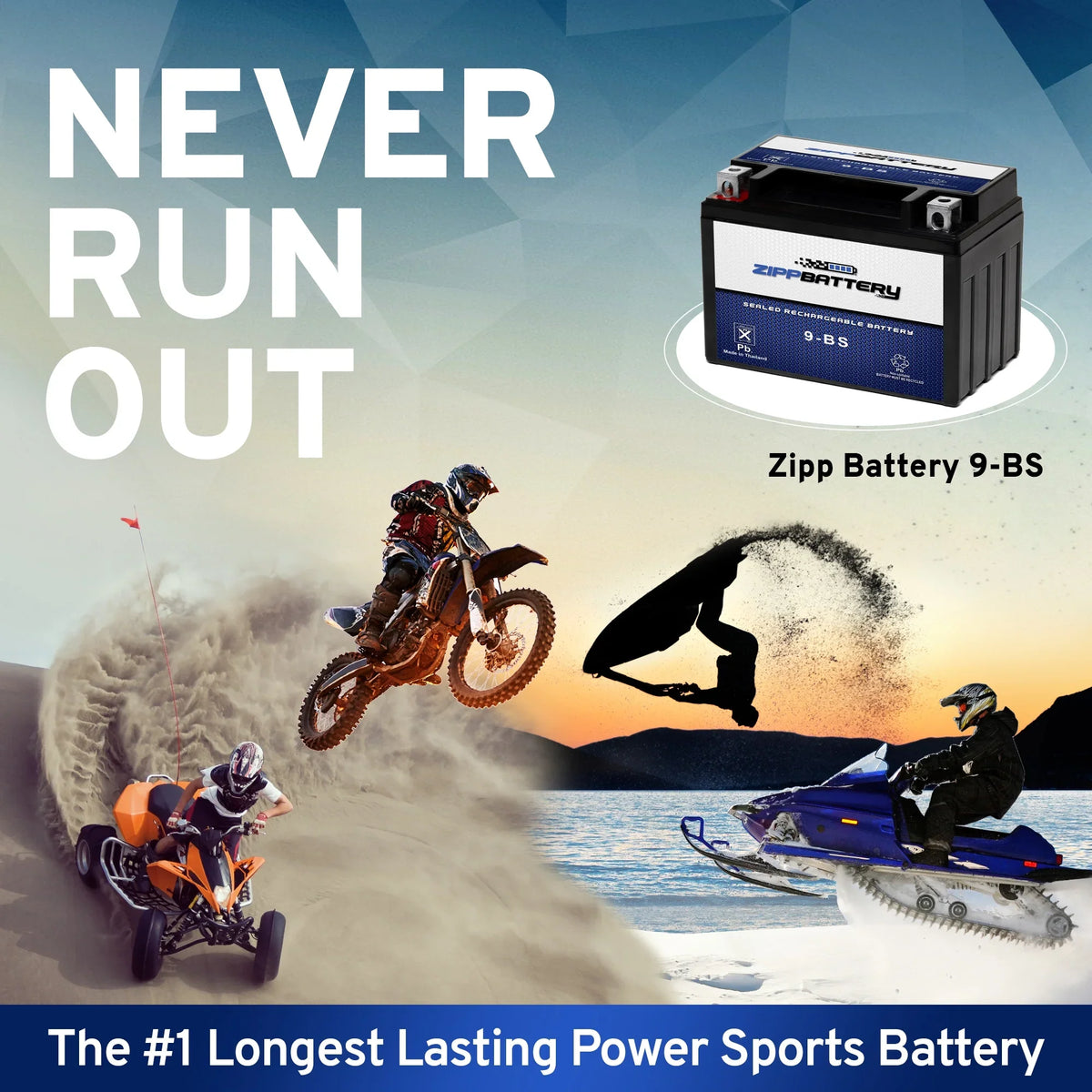 Zipp Battery YTX9-BS (9-BS 12 Volt,8 Ah, 120 CCA) Motorcycle Battery for Suzuki 750cc Gsx-r750 1997