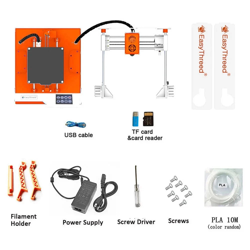 EasyThreed 3D printer,Comes Print Size Removable 100x100x100mm/4x4x4inches K6 Plus Size Removable TF 3D Printer Hine 100x100x100mm Print Printer Kids 3D-Printer Kids 3D-Printer 3D XINZY ICHU Printers