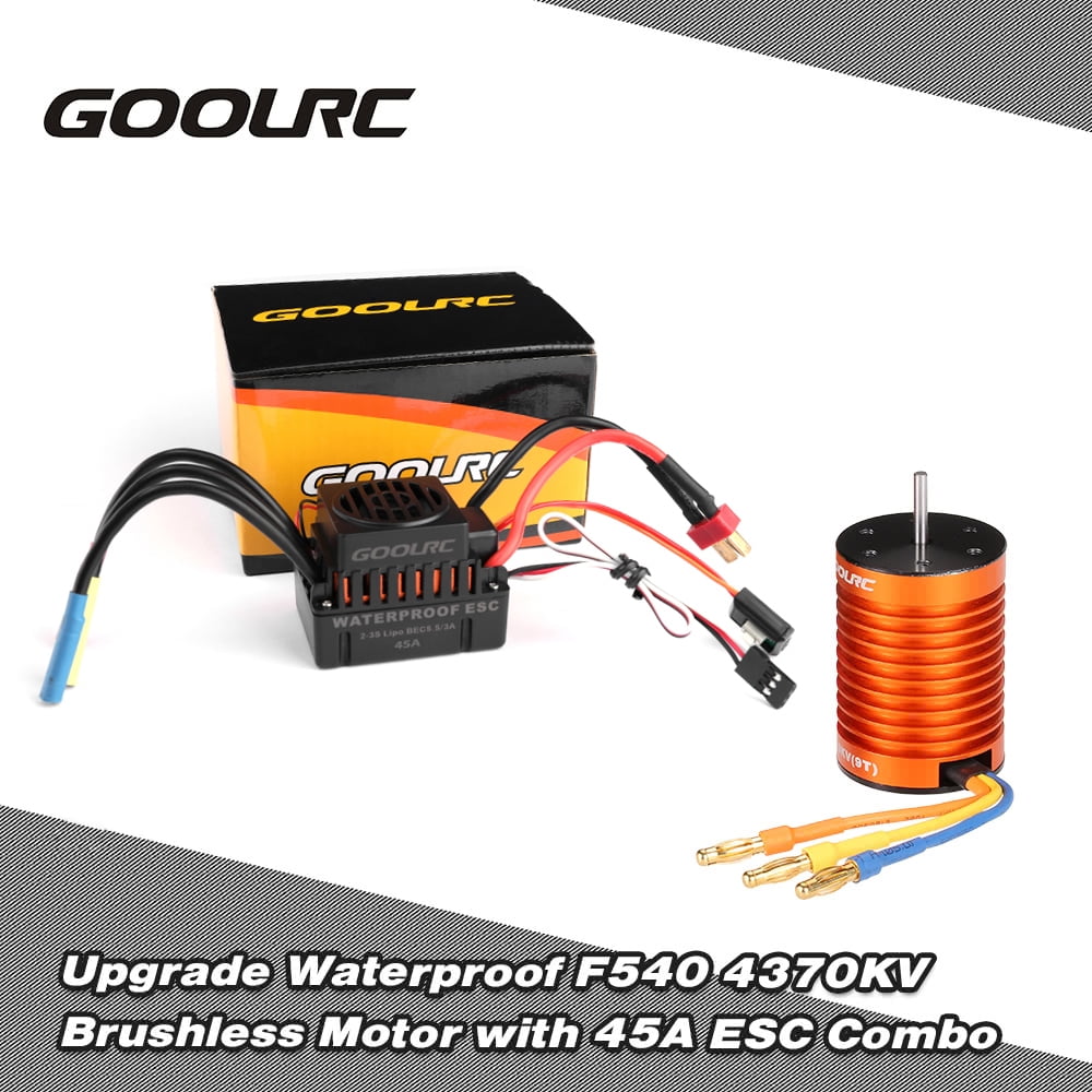 GoolRC Upgrade Fluid F540 4370KV Brushless Motor with 45A ESC Combo Set for 110 Car Truck
