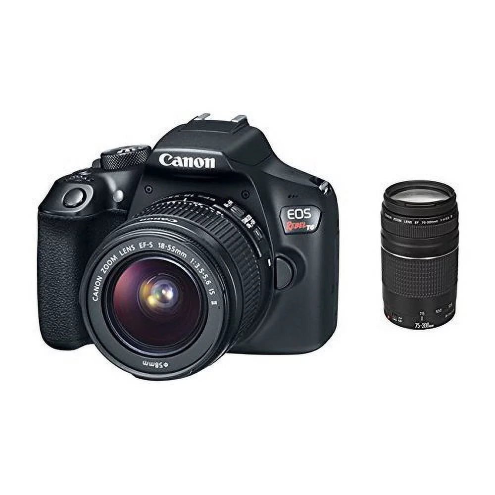 EOS Rebel T6 Digital SLR Camera 18-55mm and 75-300mm Zoom Lenses (International Model) No Warranty