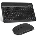 Rechargeable Bluetooth Keyboard and Mouse Combo Ultra Slim Full-Size Keyboard and Ergonomic Mouse for ZTE Axon 30 Ultra 5G and All Bluetooth Enabled Mac/Tablet/iPad/PC/Laptop - Onyx Black