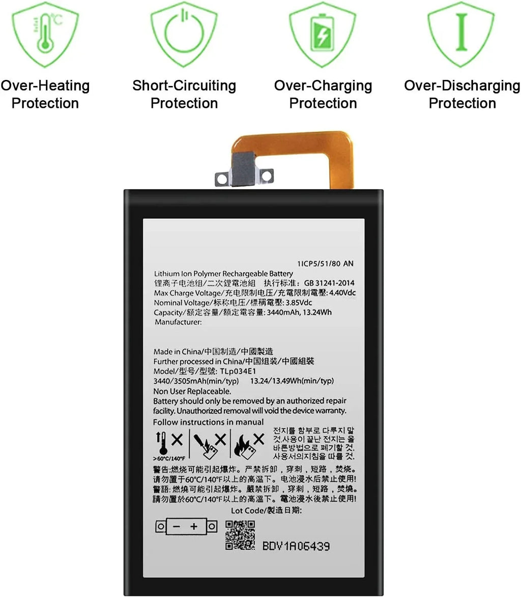 Replacement y BAT-63108-003 Upgraded for BlackBerry Keyone BBB100-1 BBB100-2 BB100-7 BB100-5; BBB100-3 Sprint