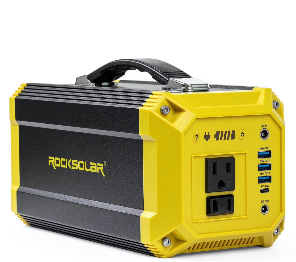 ROCKSOLAR Utility 300W Portable Power Station with 60W Foldable Solar Panel Generator Kit