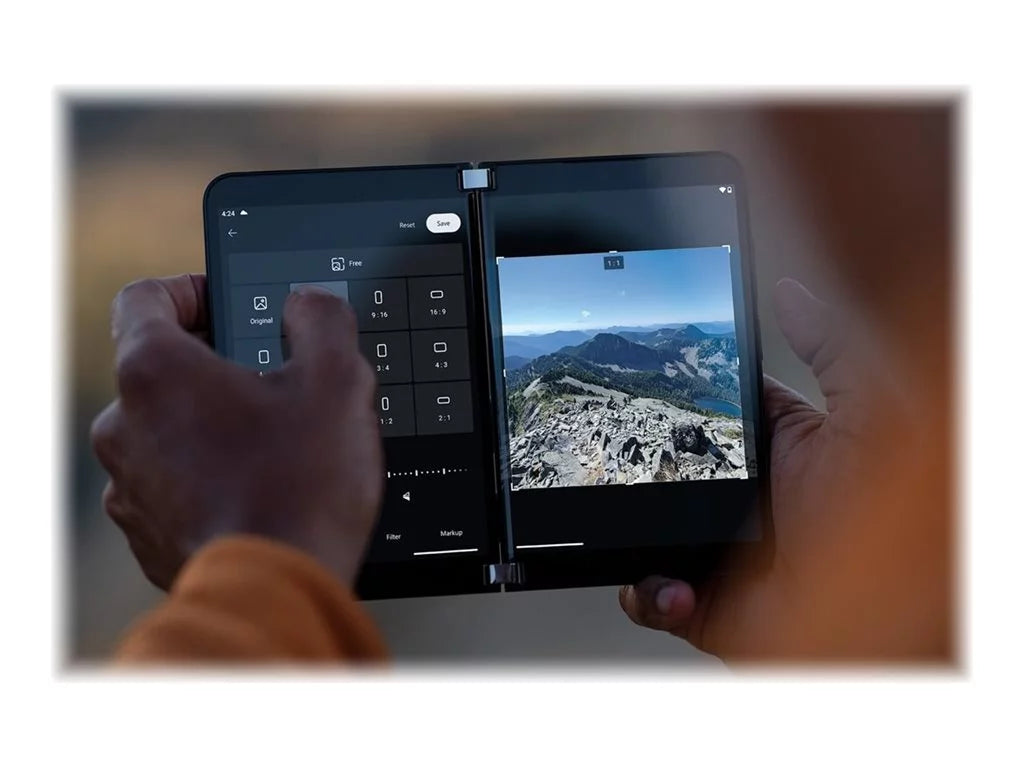 Surface Duo 2 - 5G smartphone - dual-SIM - RAM 8 GB / Internal Memory 256 GB - OLED display - 8.3" 2688 x 1892 pixels (90 Hz) - 3x rear cameras 12 MP, 12 MP, 16 MP - front camera 12 MP - obsidian