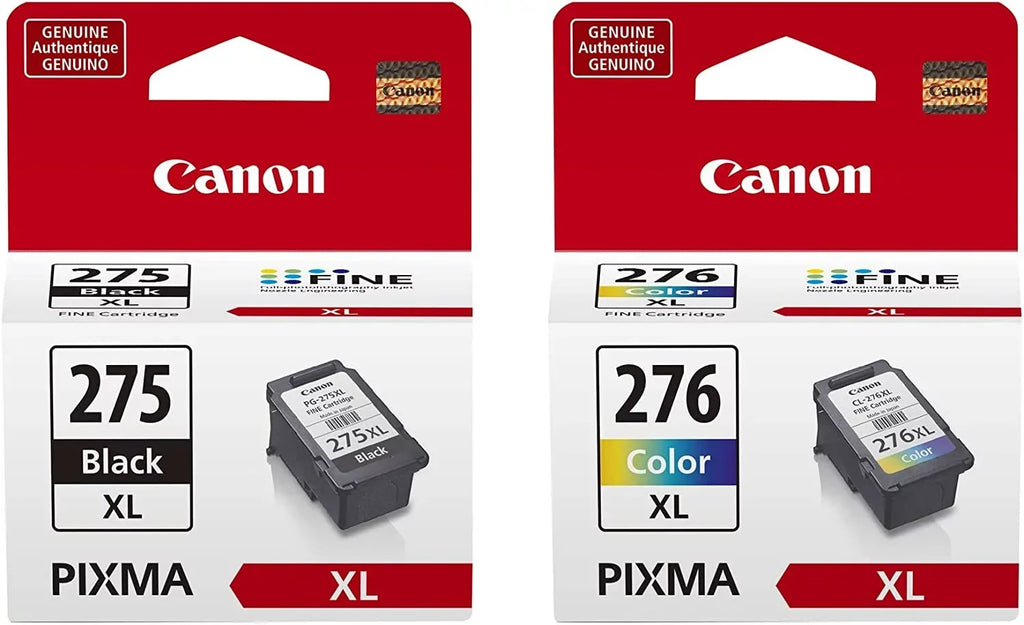 PG-275 XL Black (4981C001) and CL-276 XL Color High Capacity Ink Cartridges (4987C001) - Retail Packaging