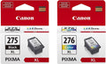PG-275 XL Black (4981C001) and CL-276 XL Color High Capacity Ink Cartridges (4987C001) - Retail Packaging