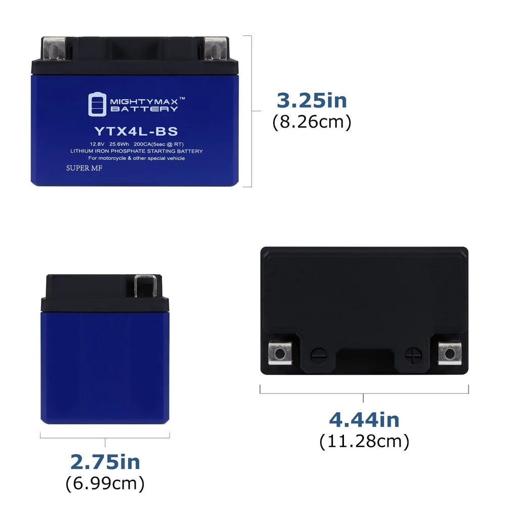 YTX4L-BS Lithium Replacement Battery Compatible with Sea-Doo YTX4L-BS GSX 96-00 - 4 Pack