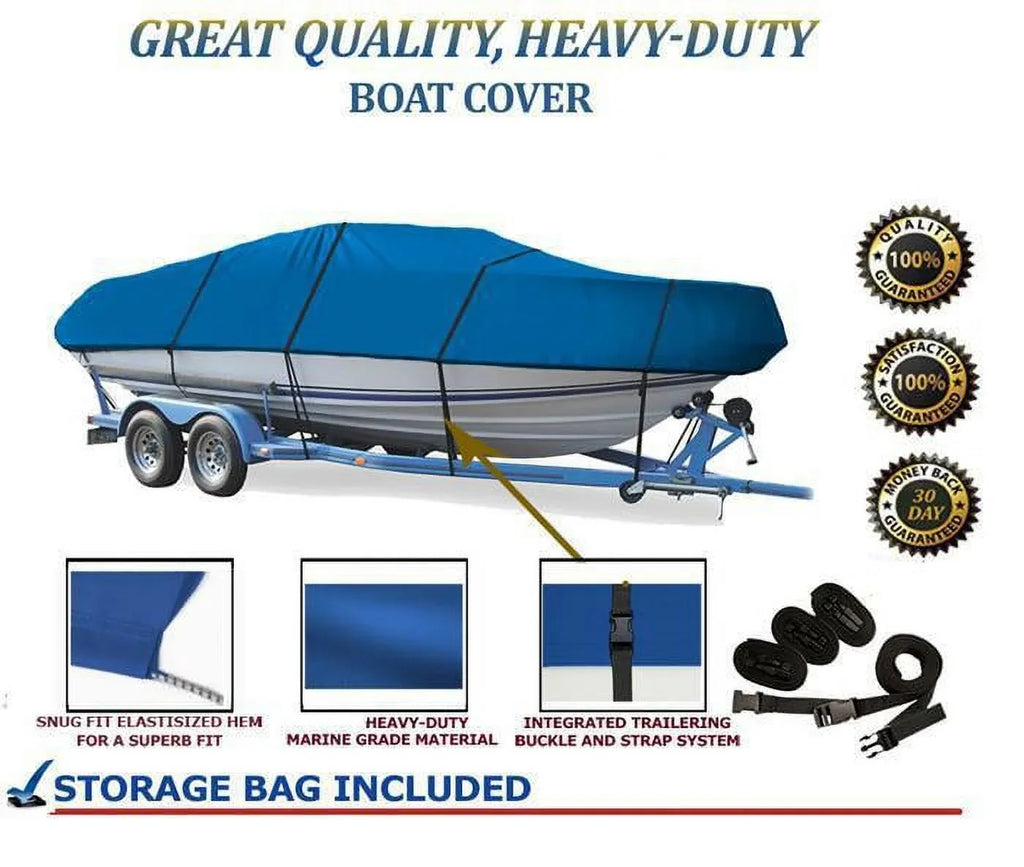 BLUE; GREAT QUALITY BOAT COVER Compatible for BOSTON WHALER VENTURA 180 W/O BOW RAILS 2002-2009