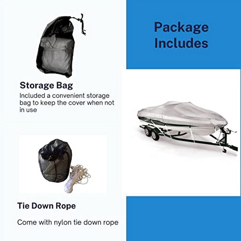 Savvycraft Boat Cover 12'-14', Heavy Duty Liquid Marine Grade Polyester fits V-Hull Runabouts, Pro-Style Bass Boats, Fish & Ski Boats 12ft-14ft Long, Beam up to 68"