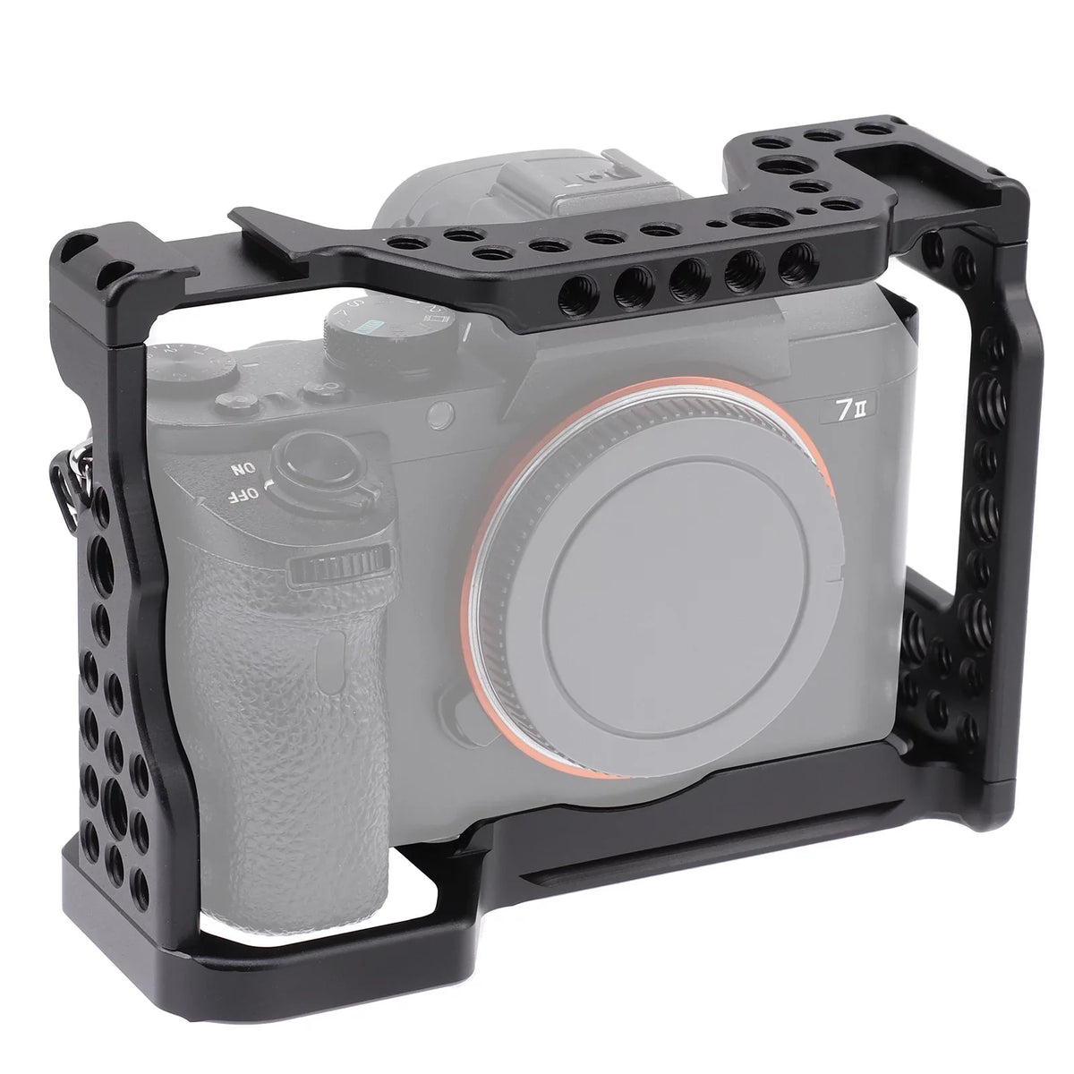 Cage Aluminum Alloy Video Cage Replacement for A7M3 A7R3 A9 Mirrorless with Cold Shoe Mount 14 Inch & 38 Inch Screw Holes