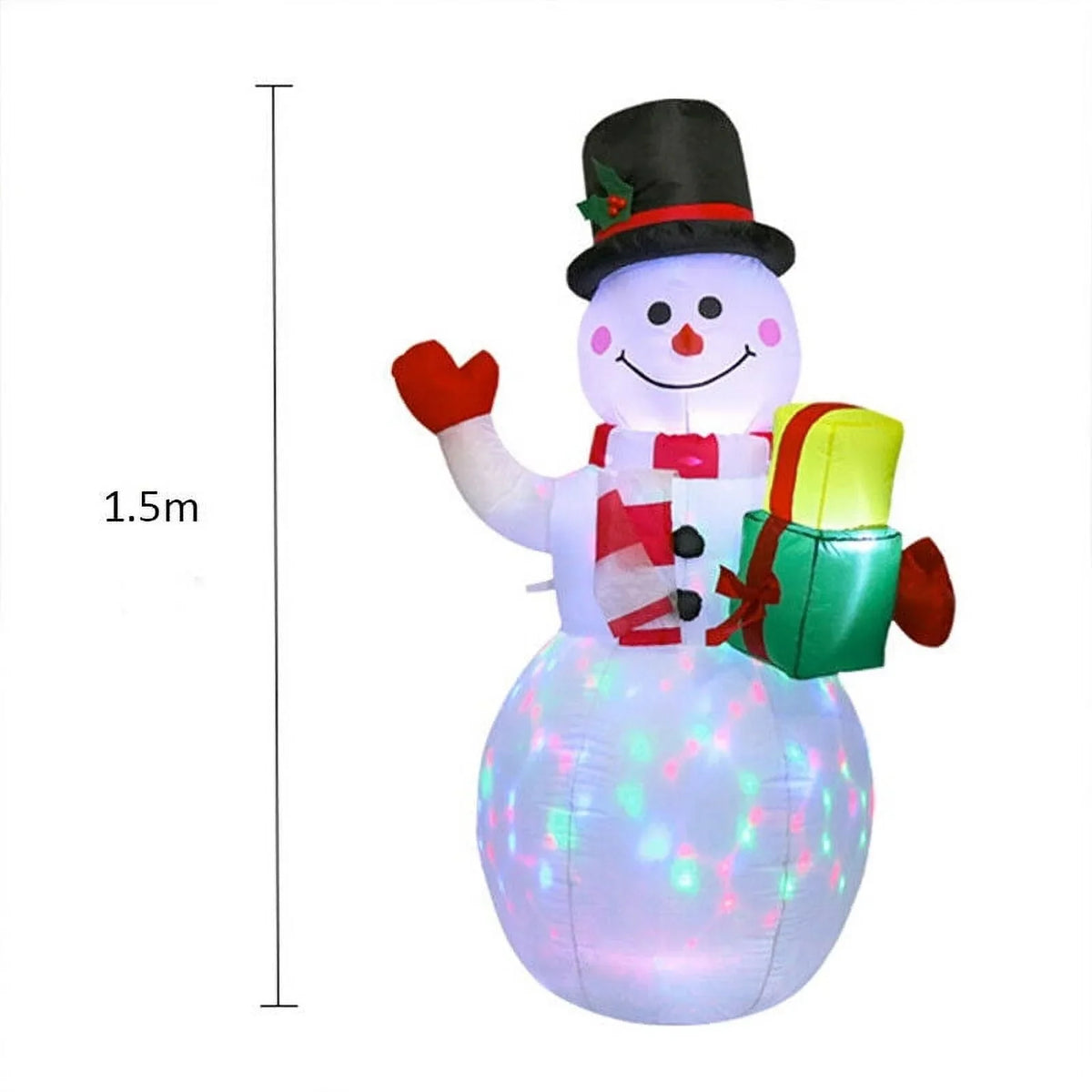 5ft Inflatable Snowman Airblown Christmas Decor Yard Decoration LED Lights for Xmas Home Garden Family Prop Lawn Holiday Party Outdoor Decor