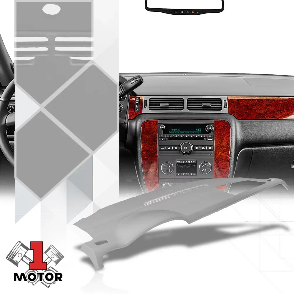 Titanium Gray Dash Board Cap Cover Bezel Overlay for 07-14 Suburban/Silverado Fits select: 2007-2013 CHEVROLET SILVERADO, 2007-2014 CHEVROLET TAHOE