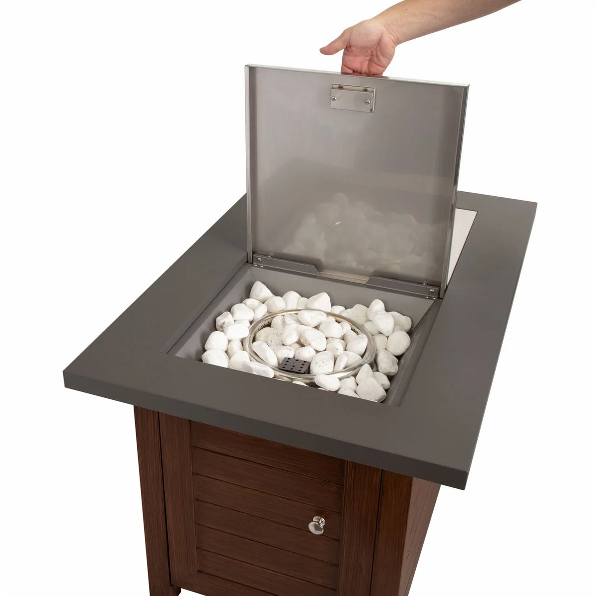 Cuisinart Outdoor Patio Fire Pit Table with Push to Start Ignition, 2-in-1 Design - Fire Pit to Coffee Table