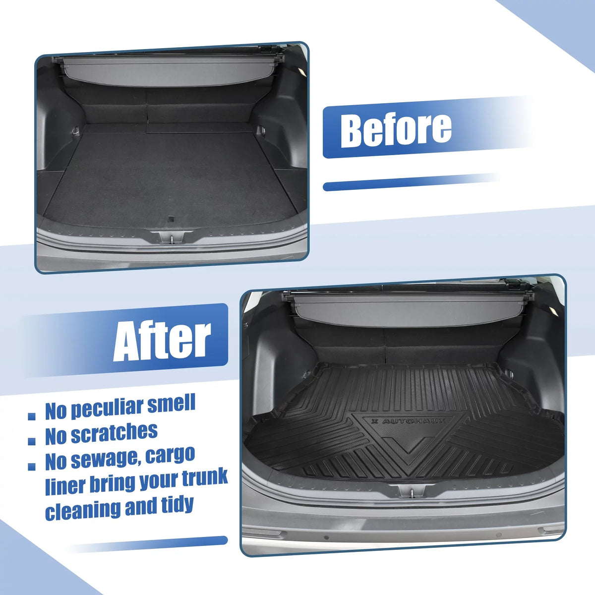 Unique Bargains Cargo Trunk Tray Cargo Liner Cargo Trunk Floor Mat Fluid Protector for Toyota RAV4 2019-2022