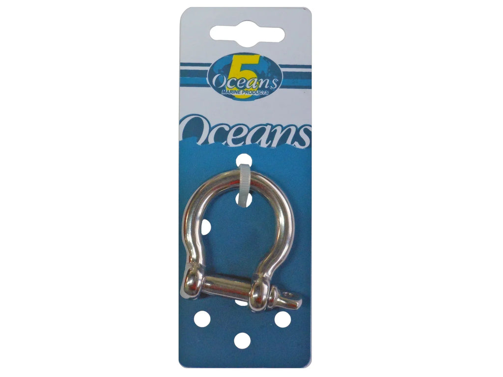Five Oceans 5/8 Screw Pin Bow Shackles, Stainless Steel Anchor Shackle for Boat, Sailboat FO430