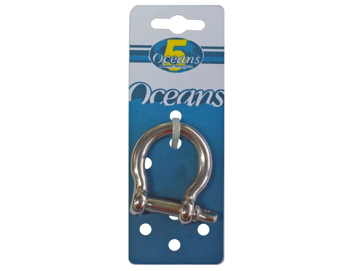 Five Oceans 5/8 Screw Pin Bow Shackles, Stainless Steel Anchor Shackle for Boat, Sailboat FO430