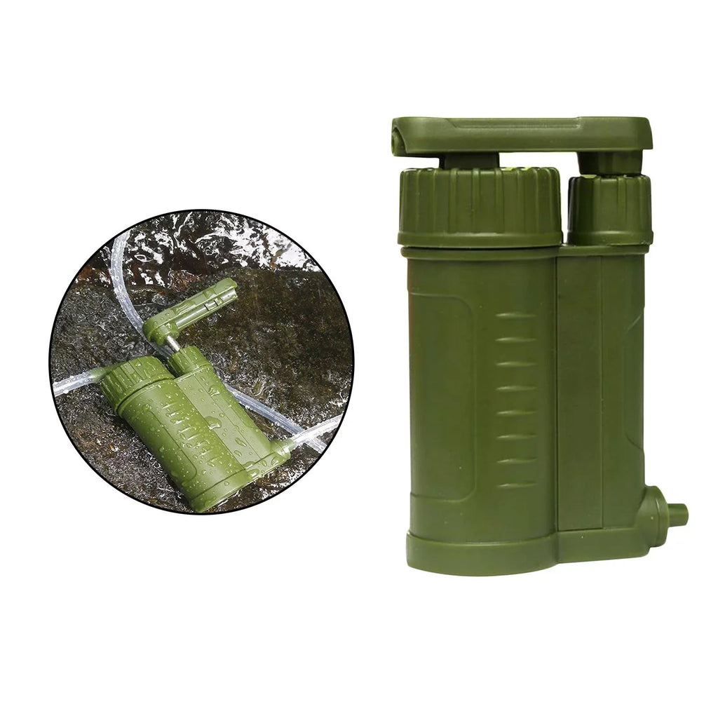 Portable Fluid Filter, Personal Camping Fluid with Internal Carbon and Filter Assembly, Fiber Membrane