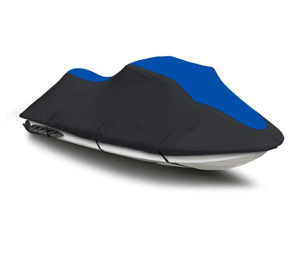 BLACK / BLUE HEAVY-DUTY, 600 DENIER Jet Ski PWC Cover Compatible for Yamaha Wave Runner Pro VXR 1991 1992 1993 1994 1995 1996 LONG-LASTING 1-2 Seater