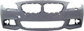 Front BUMPER COVER Compatible For BMW 5-Series 2011-2013 Primed with M Pkg with PDC Sensor Holes with Side View Camera Sedan
