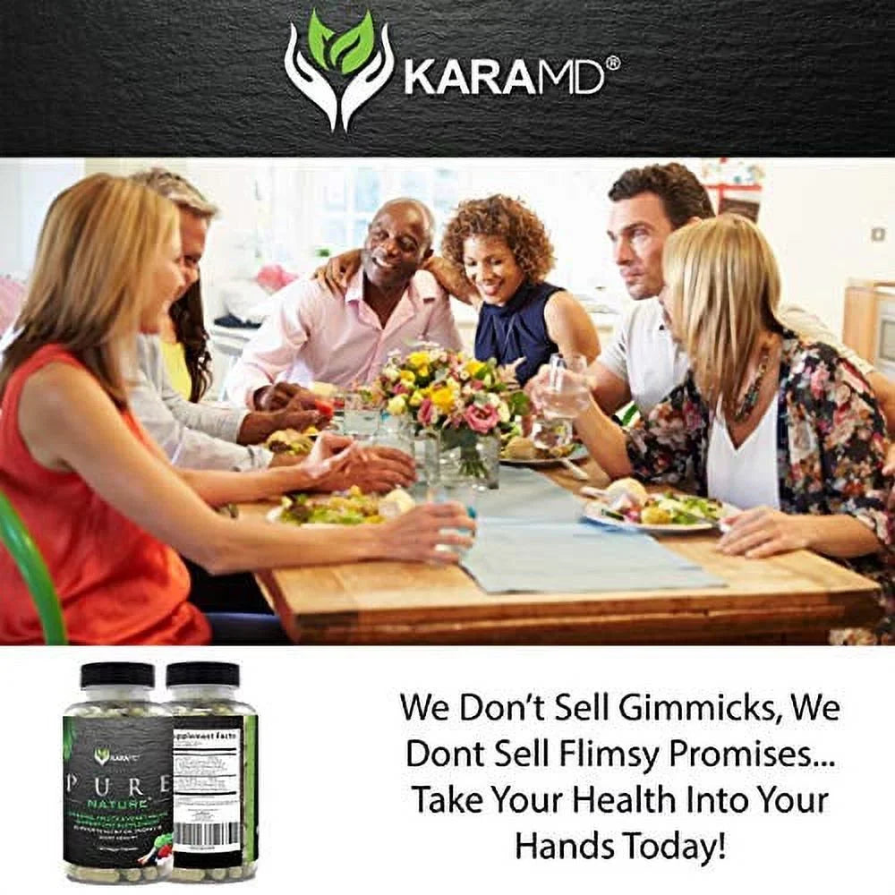 KaraMD Pure Nature | Dr Formulated Greens; Fruit & Vegetable Whole Food Health Supplement | Vitamins; Fiber & Antioxidant Superfood Nutrition | Natural Energy; Digestion & Immunity Boost; 120 Capsules