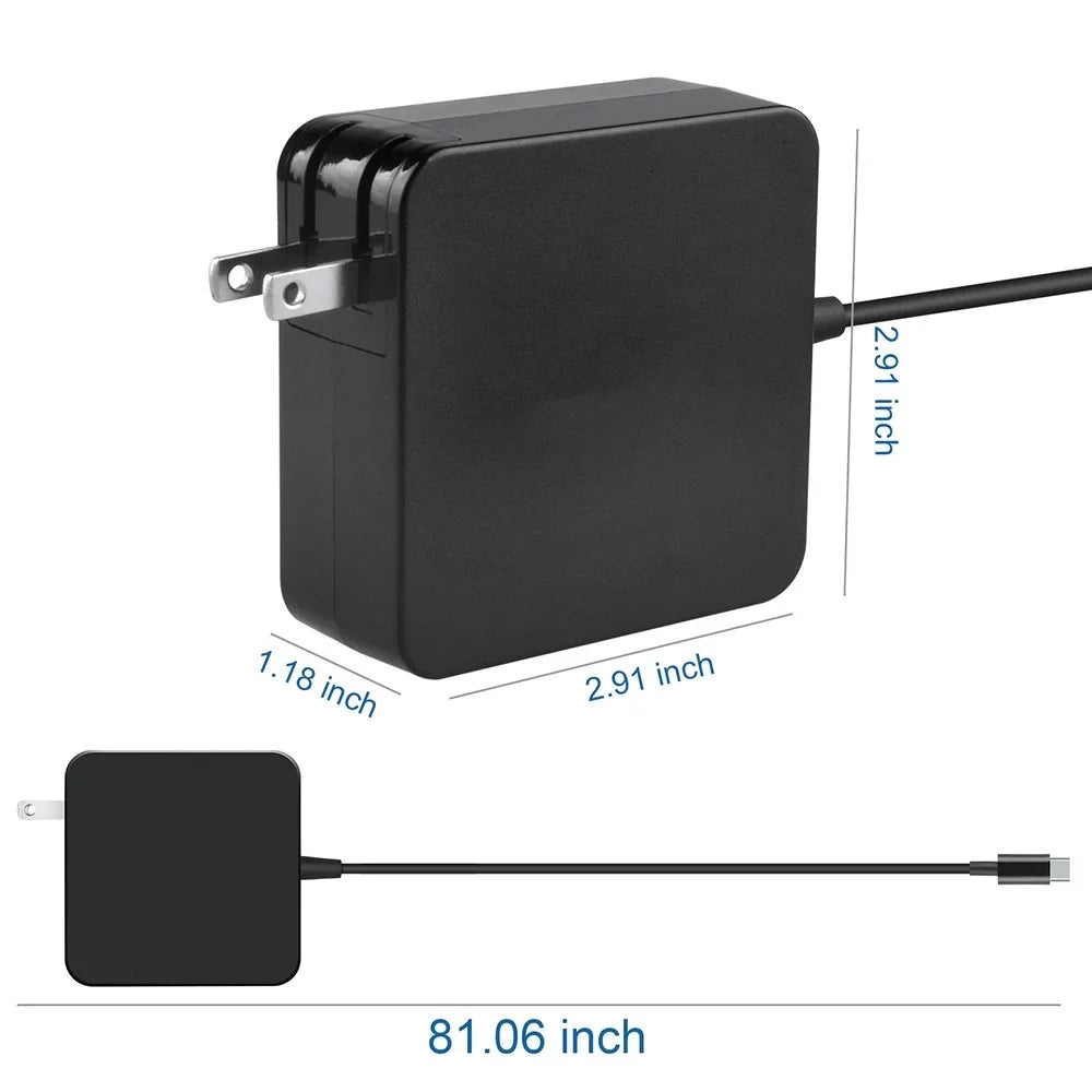 Aprelco Black 65W USB Type-C AC Charger Compatible with Chromebook X2 :12-F040DX 12-F014DX 12-F015NR