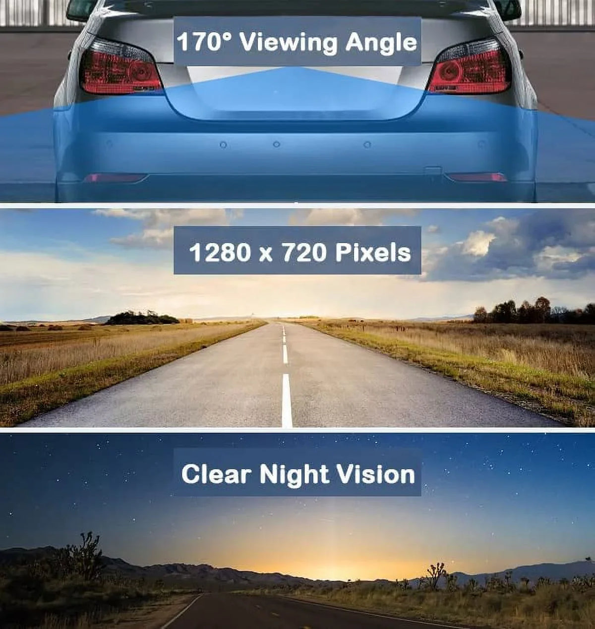 CAM108 Backup Camera License Plate HD Night Vision Rear View 170° Angle Fluid Compatible with Pioneer Car Radio DMH-100BT DMH-WT8600NEX DMH-160BT DMH1770NEX AVH-120BT AVH-210EX AVH-2550NEX