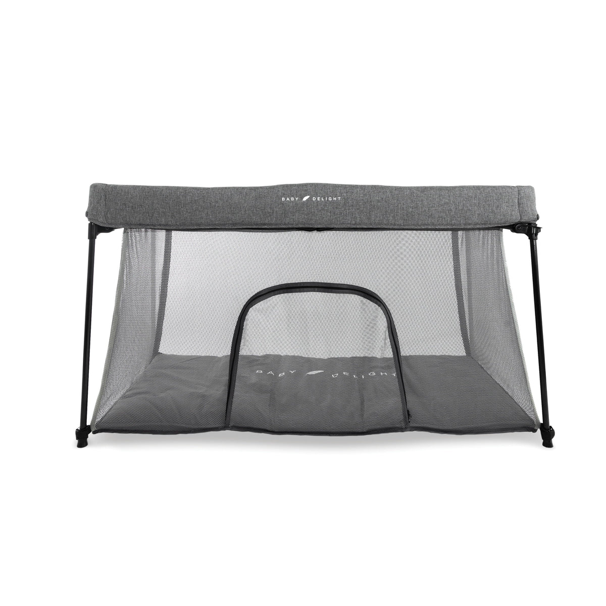 Baby Delight Deluxe Portable Crib & Playard; Charcoal Tweed